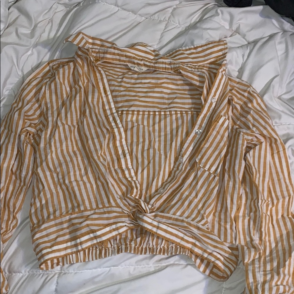 button up blouse/ crop top